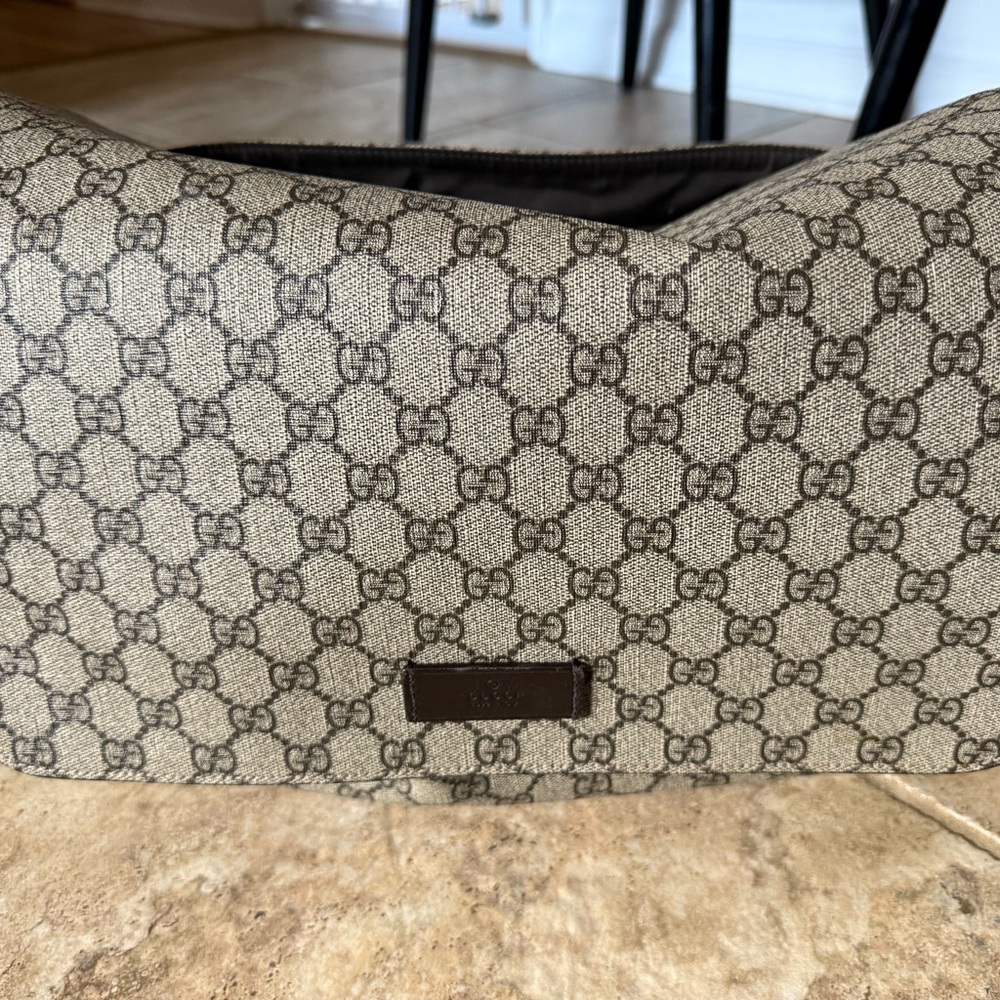 Gucci Beige and Brown Monogram Diaper Bag